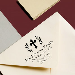 Christliche Cross Custom Elegante Rücksendeadresse Gummistempel