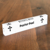 Christliche Cross Custom Pastor Namensplakette (Seite)