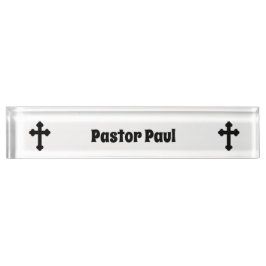 Christliche Cross Custom Pastor Namensplakette