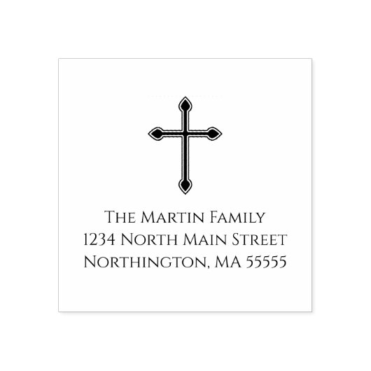 Christliche Cross Custom-Rücksendeadresse Gummistempel (Prägung)