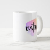 Christliche Cross Dankbarkeit Typografie Jumbo-Tasse (Vorderseite Rechts)
