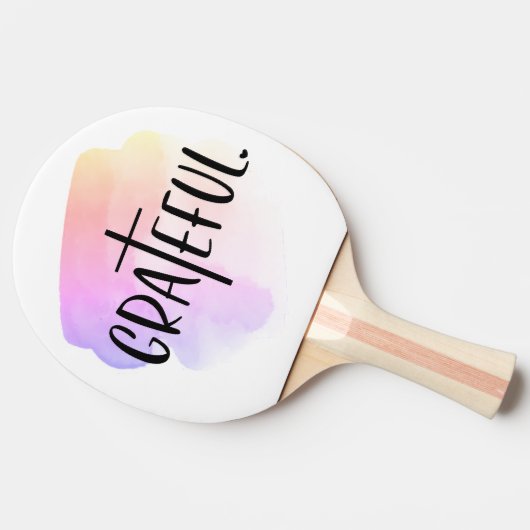 Christliche Cross Dankbarkeit Typografie Tischtennis Schläger (Seitenansicht)