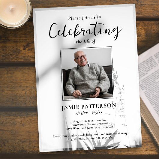 Christliche Cross-Feier zum Foto des Lebens Beerdi Einladung