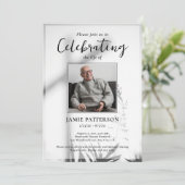 Christliche Cross-Feier zum Foto des Lebens Beerdi Einladung (Stehend Vorderseite)