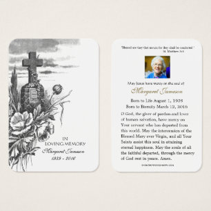 Christliche Cross Funerity Memorial Holcard -