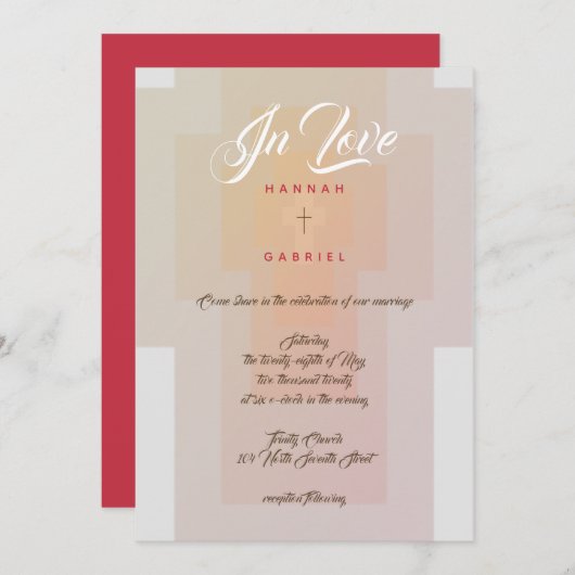 Christliche Cross-Hochzeit Einladung (Vorne/Hinten)