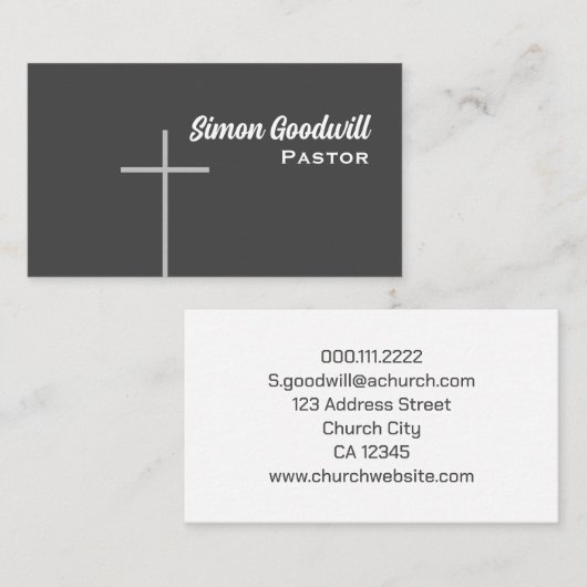 Christliche Cross Pastor Business Cards Visitenkarte (Vorne/Hinten)