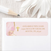 Christliche Cross Pink Gold Agate Rücksendeadresse (Insitu)