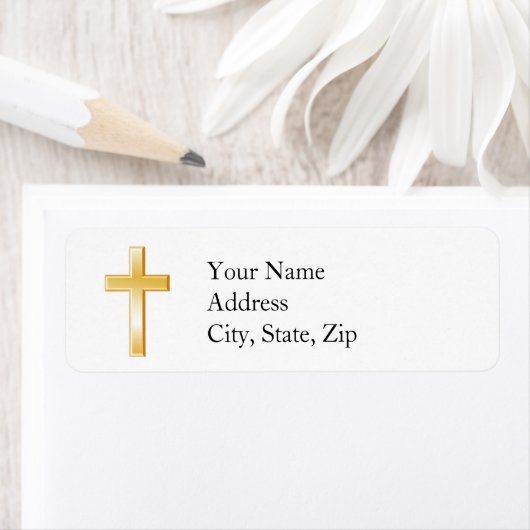 Christliche Cross Rücksendeadressen-Aufkleber (Insitu)