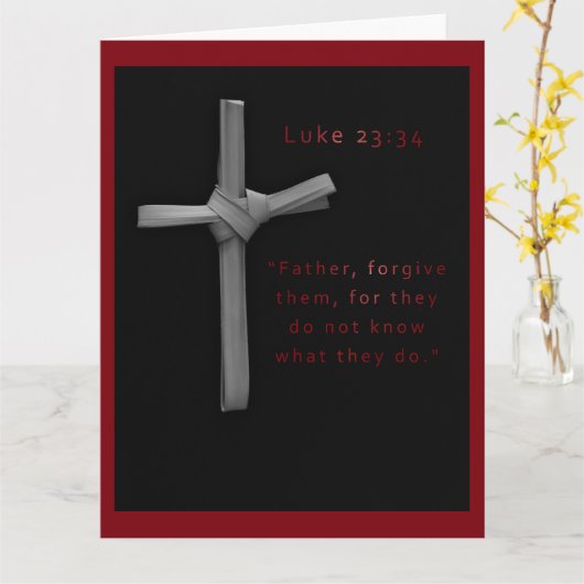 Christliche Cross Scripting Black Red Oaster Card Karte (Gelbe Blume)