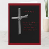 Christliche Cross Scripting Black Red Oaster Card Karte (Vorderseite)