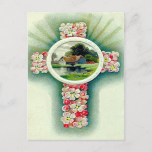 Christliche Cross-Vergiss-Me-Not-Blume Postkarte