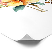 Christliche Cross & Watercolor-Blume Poster (Ecke)