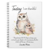 Christliche Danksagbibel Verse Owls Notizblock (Vorderseite)