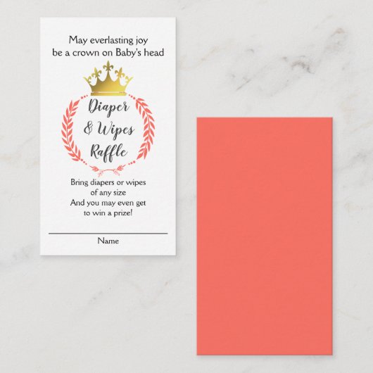 Christliche DIAPER WIPES RAFFLE-Umschließkarte Begleitkarte (Vorne/Hinten)