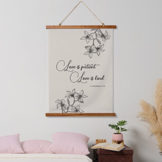 Christliche Ehepaare - Bibelverse Wandteppich Mit Holzrahmen (Schlafzimmer)