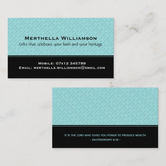 Christliche EHRE DER HERR Personalisiert Visitenkarte (Vorne/Hinten)