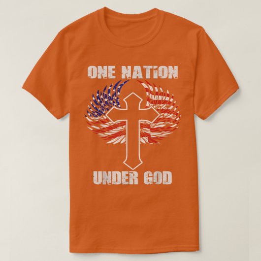 Christliche Eingeborene unter Gottes Kreuz über US T-Shirt (Design vorne)