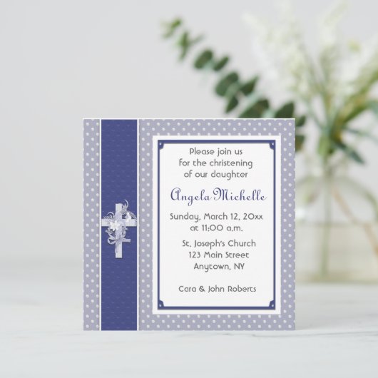 Christliche Einladung von Periwinkle (Stehend Vorderseite)