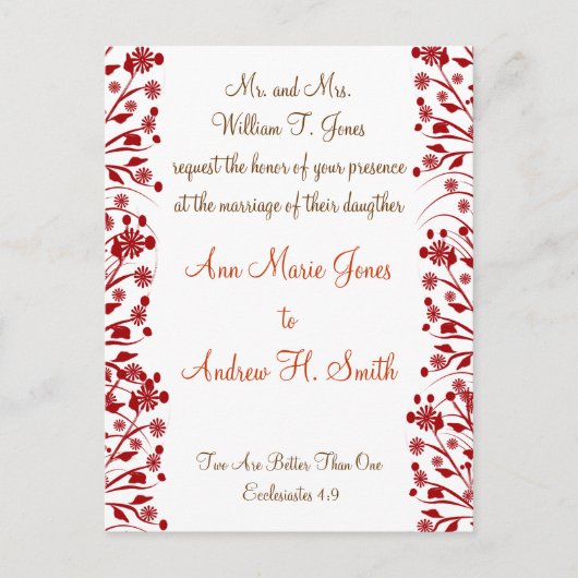 Christliche Einladung zur Hochzeit Carmel und Blue (Vorderseite)