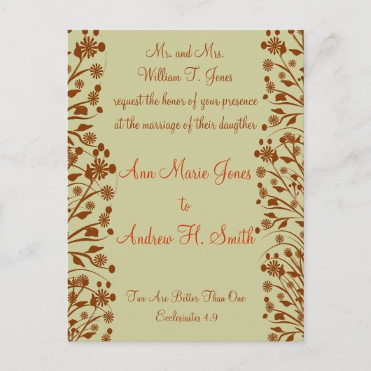 Christliche Einladung zur Hochzeit Carmel und Blue (Vorderseite)