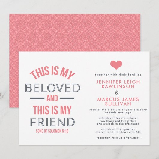 Christliche Einladung zur Hochzeit - Das ist mein  (Vorne/Hinten)