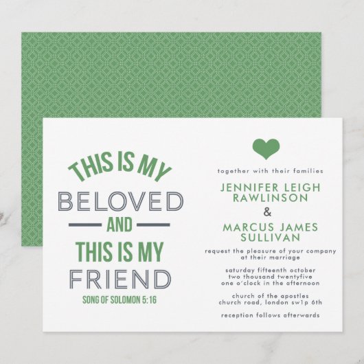 Christliche Einladung zur Hochzeit - Das ist mein  (Vorne/Hinten)