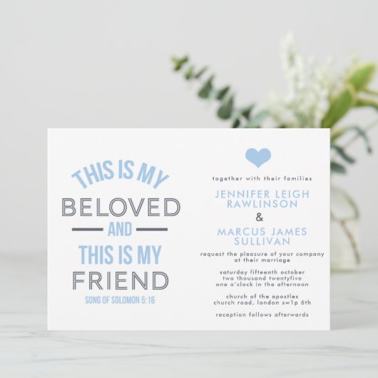 Christliche Einladung zur Hochzeit - Das ist mein (Stehend Vorderseite)