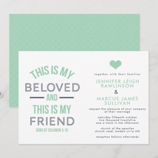 Christliche Einladung zur Hochzeit - Das ist mein  (Vorne/Hinten)
