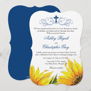 Christliche Einladung zur Hochzeit - Sonnenblumen