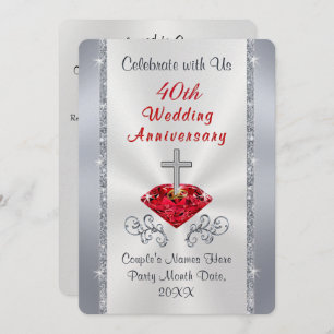 Christliche Einladungen zum 40-jährigen Jubiläum p