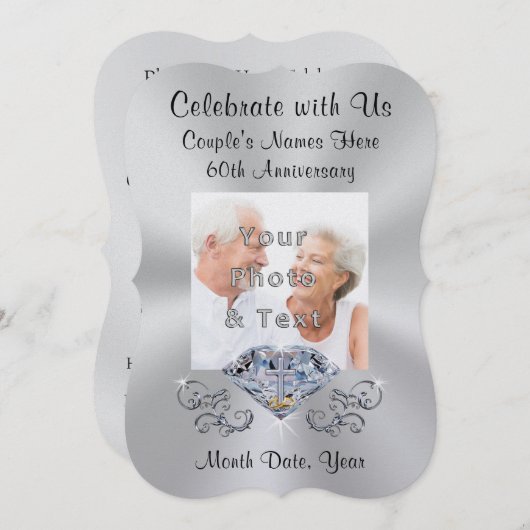 Christliche Einladungen zum 60. Hochzeitstag (Vorne/Hinten)