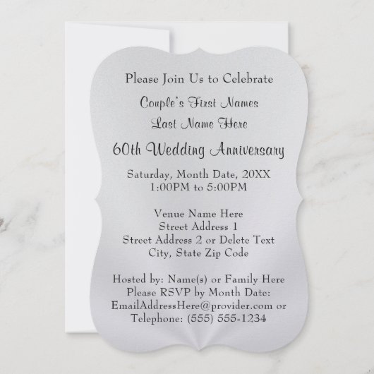 Christliche Einladungen zum 60. Hochzeitstag (Rückseite)