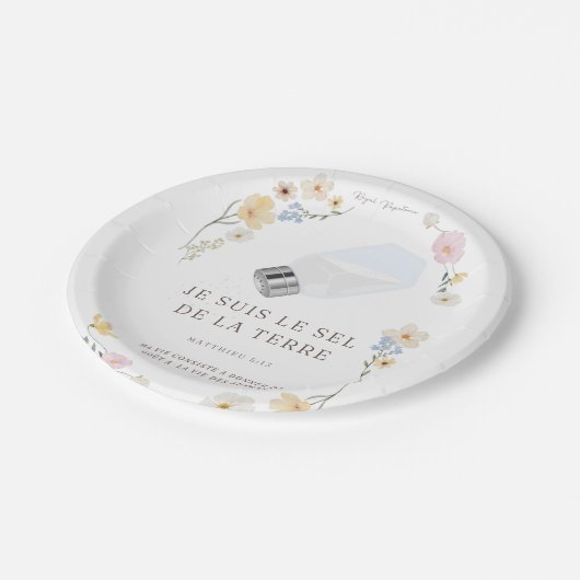 Christliche Einwegteller - "Salz der Erde Pappteller (Schrägansicht)