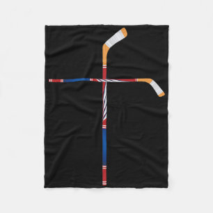 Christliche Eishockeyschläger Kreuz Glaubenssport Fleecedecke