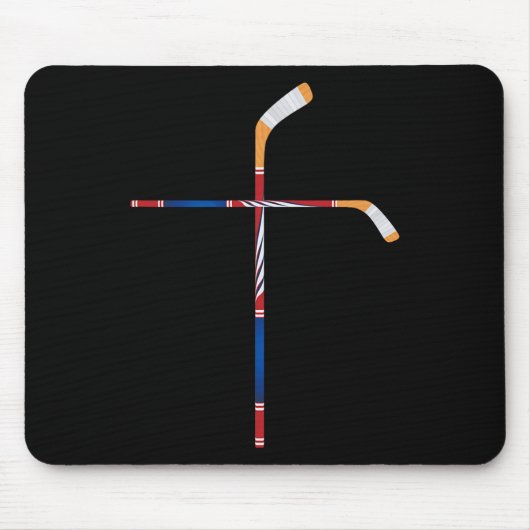 Christliche Eishockeyschläger überqueren den Glaub Mousepad (Vorne)