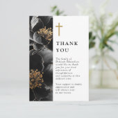Christliche, elegante Blumenfeier Dankeskarte (Stehend Vorderseite)