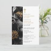 Christliche Elegante Blumenfeier Foto Einladung (Stehend Vorderseite)