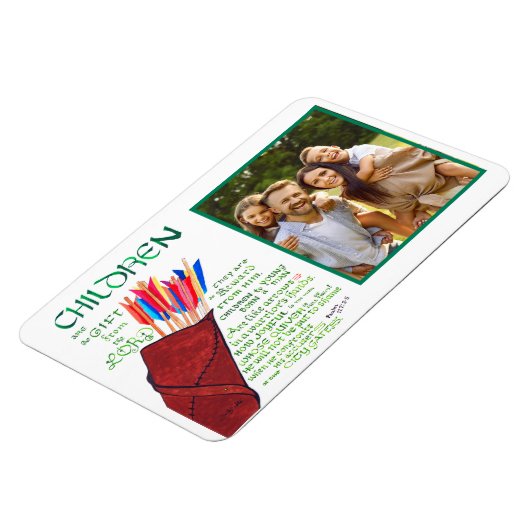 Christliche Eltern Kinder Foto Magnet (Linke Seite)