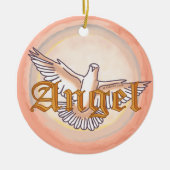 Christliche Engeltaube Keramikornament (Vorne)