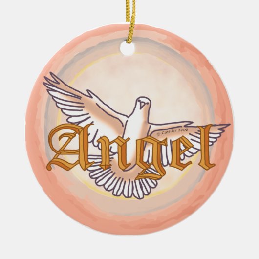 Christliche Engeltaube Keramikornament (Vorne)