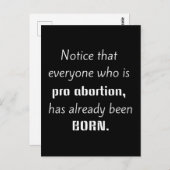 Christliche Erklärung zur Abtreibungsbekämpfung Postkarte (Vorne/Hinten)