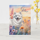 Christliche Ermutigung des amerikanischen Eskimo D Karte (Gelbe Blume)