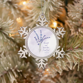 Christliche Ermutigungslavene mit der Schrift Schneeflocken Zinn-Ornament