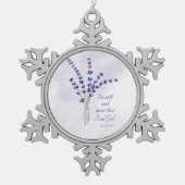 Christliche Ermutigungslavene mit der Schrift Schneeflocken Zinn-Ornament (Vorderseite)