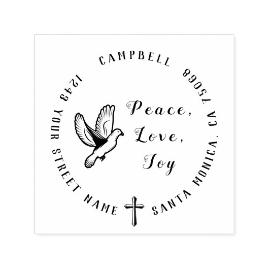 Christliche familiäre Rücksendeadresse Liebe Freud Permastempel (Design)