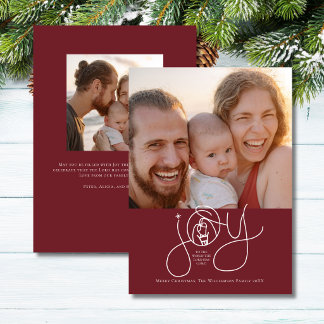 Christliche Familie Elegante Freude Weihnachtsfoto Feiertagskarte