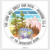 Christliche Familie Sommer Camping Van Life Aufkleber (Blatt)