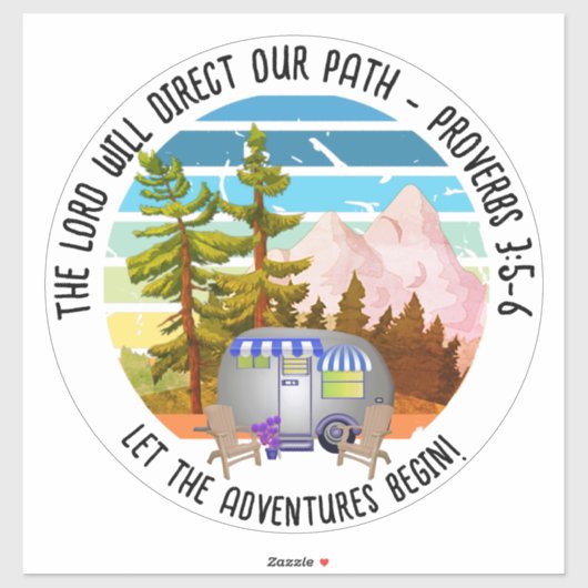 Christliche Familie Sommer Camping Van Life Aufkleber (Blatt)