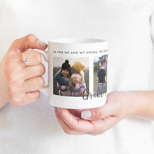 Christliche Familienfoto-Collage-Geschenk Joshua 2 Kaffeetasse
